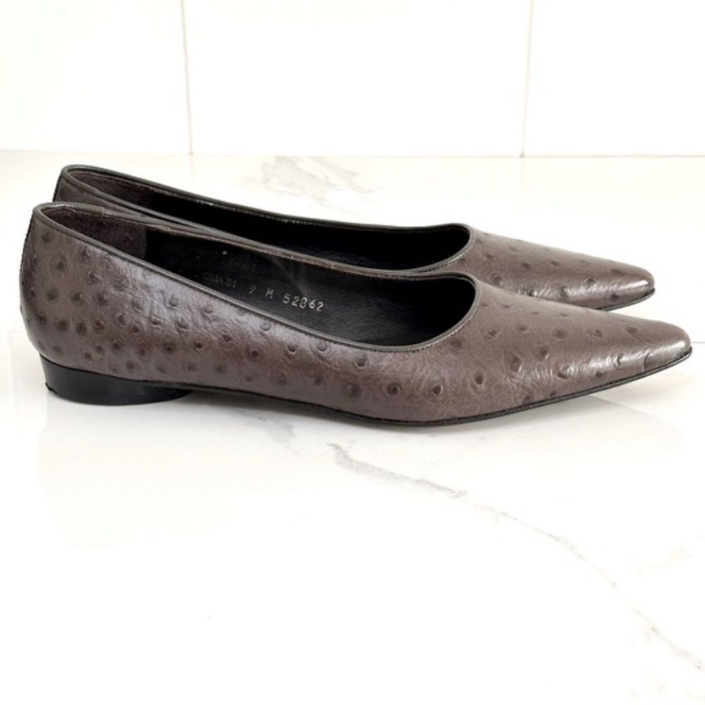 Sale Vintage Donald J Priner Osrtich Leather Women Shoes 6.5